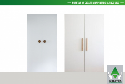 Puertas de Closet MDF Pintado Blanco Liso.